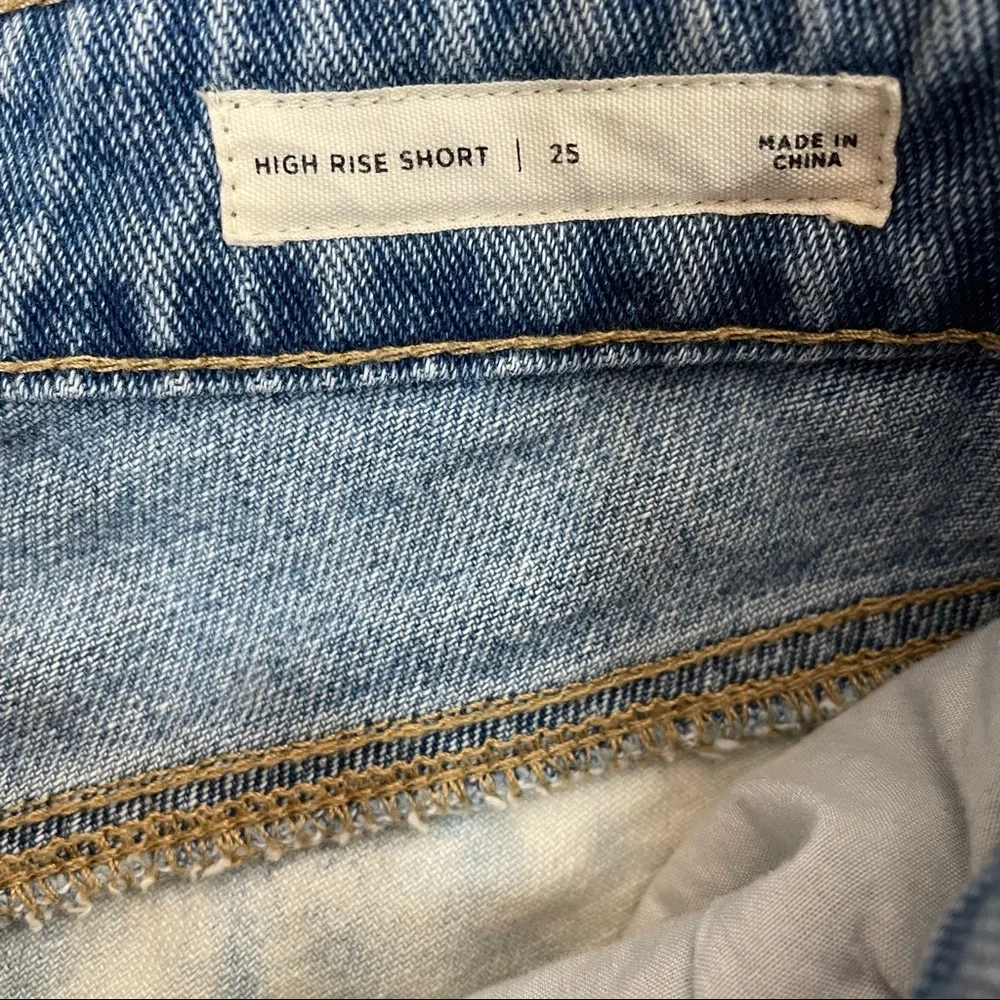 Pacsun High Rise Acid Wash Distressed Denim Short